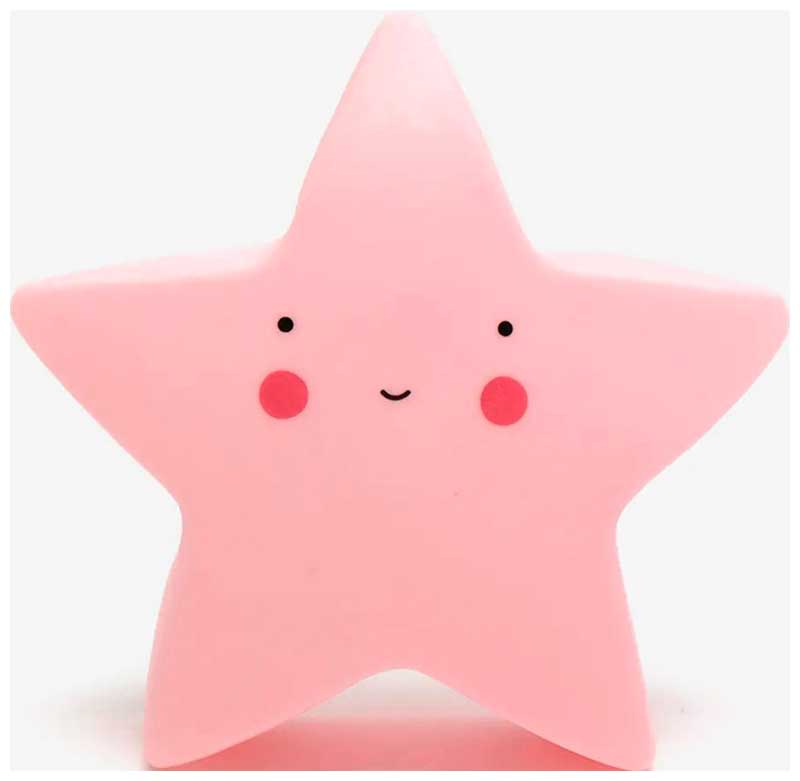 Ночник детский Lats звезда розовая милый миниатюрный мультяшный ночник в форме кошки мягкий силиконовый ночсветильник для декора детской комнаты