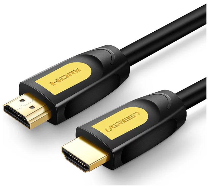 Кабель Ugreen HDMI 4K, желтый/черный, 1 м (10115) 4k hdmi switch splitter 3 port hdmi compatible audio extractor v2 0 uhd arc audio edid set hdmi to spdif digital 5 1 converter