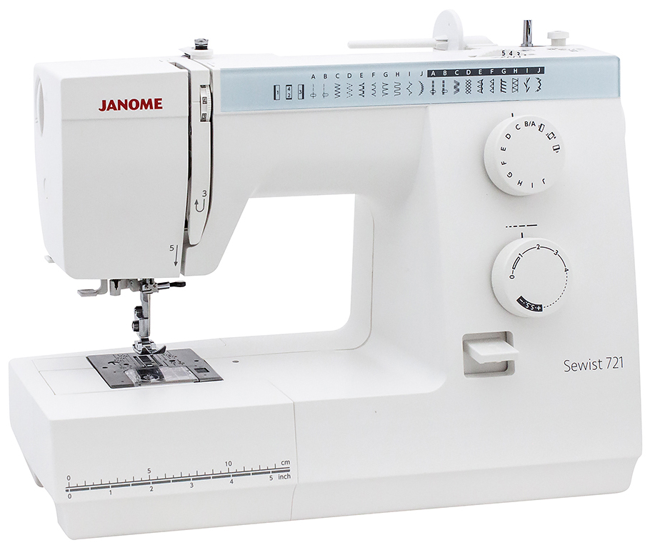 Изображение товара Швейная машина Janome Sewist 721 с 21 операцией, горизонтальный челнок, жесткий чехол