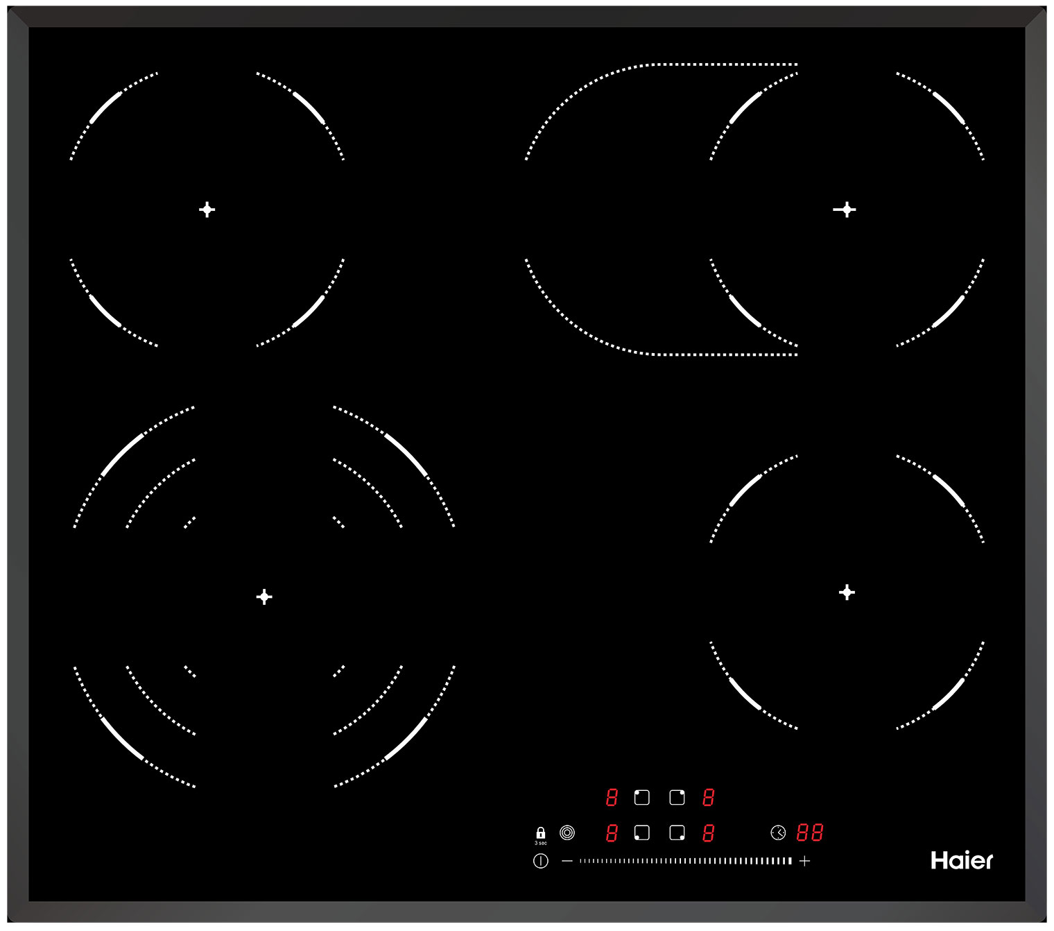 Изображение товара Электрическая варочная панель Haier HHY-C64TOVB 4 конфорки стеклокерамика черная