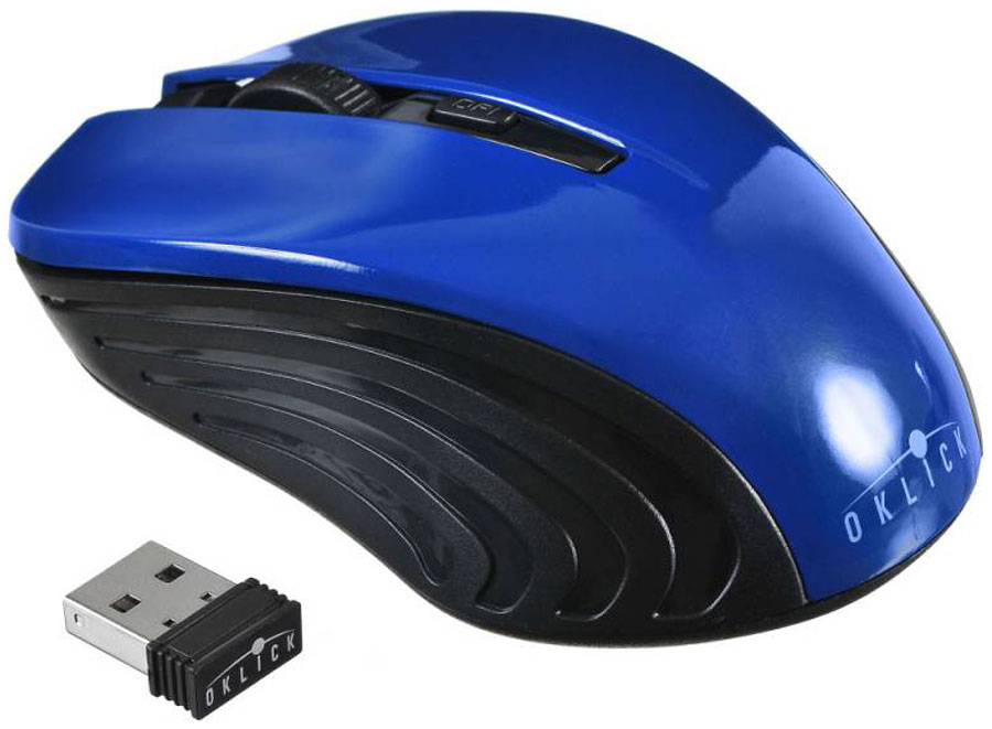 Изображение товара Беспроводная оптическая мышь Oklick 545MW 1600dpi USB черная/синяя