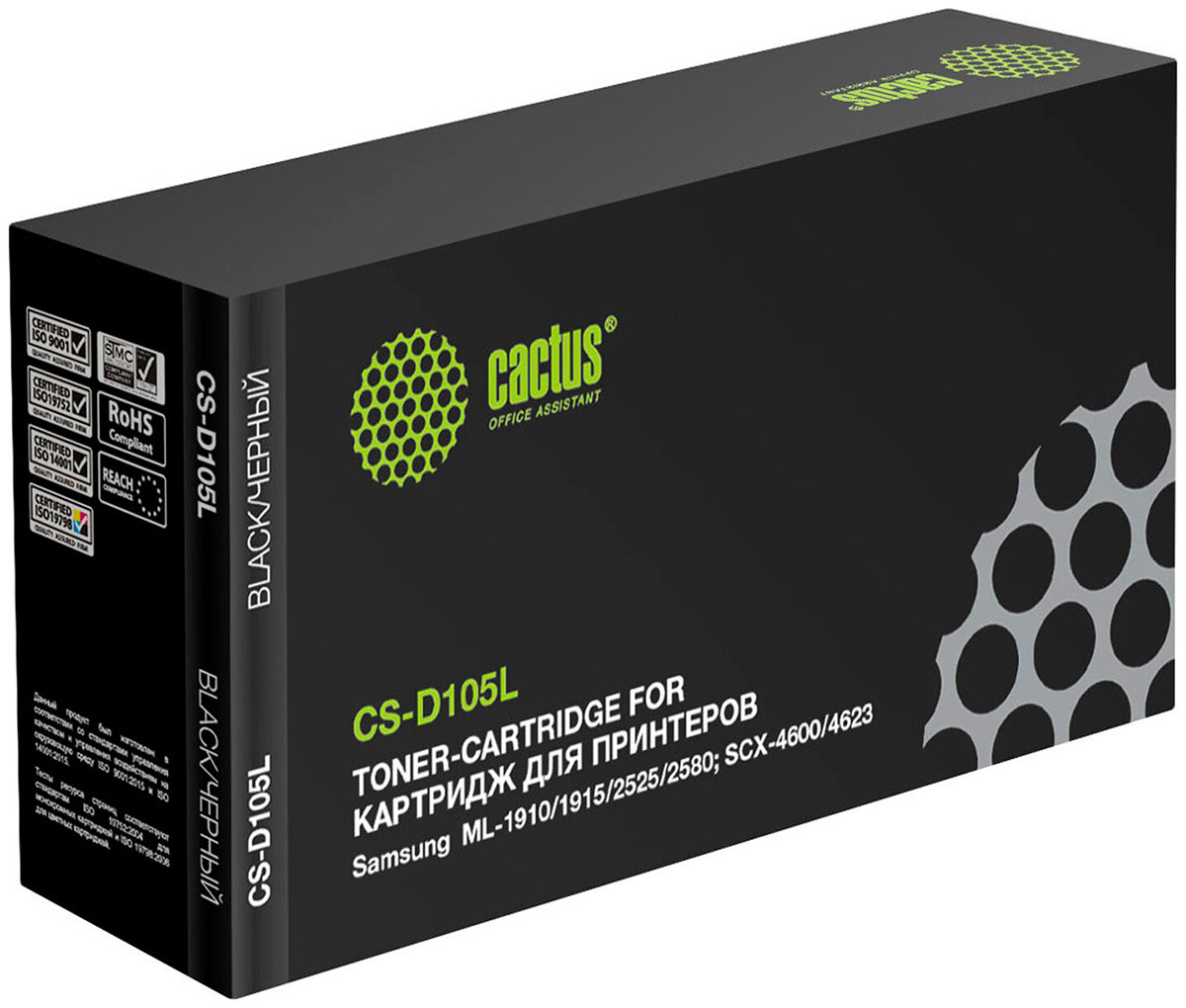 Изображение товара Картридж лазерный Cactus CS-D105L для Samsung 2500 страниц черный