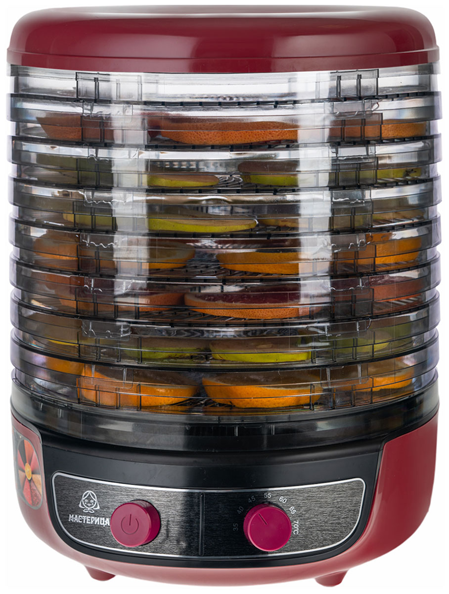 Изображение товара Сушилка для овощей 3 в 1 Мастерица с функциями приготовления йогурта и десертов EFD-2000, вишнево-черный