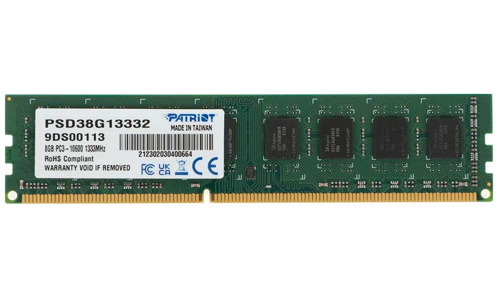 Изображение товара Оперативная память Patriot Memory DDR3 8GB 1333MHz (PSD38G13332)