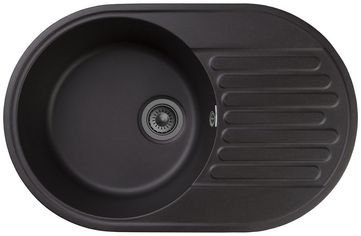 Изображение товара Кухонная мойка GranFest QUARZ GF-Z18 черная овальная врезная