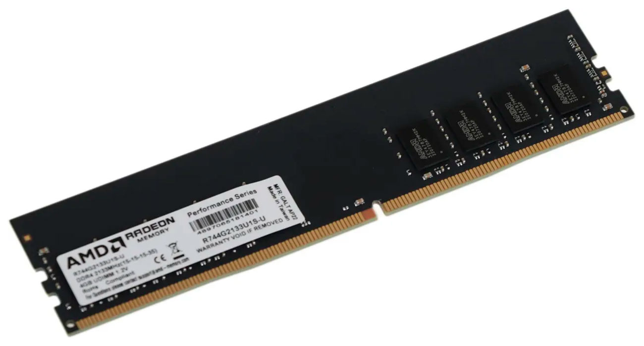 Изображение товара Оперативная память DDR4 4GB 2133MHz AMD R744G2133U1S-U