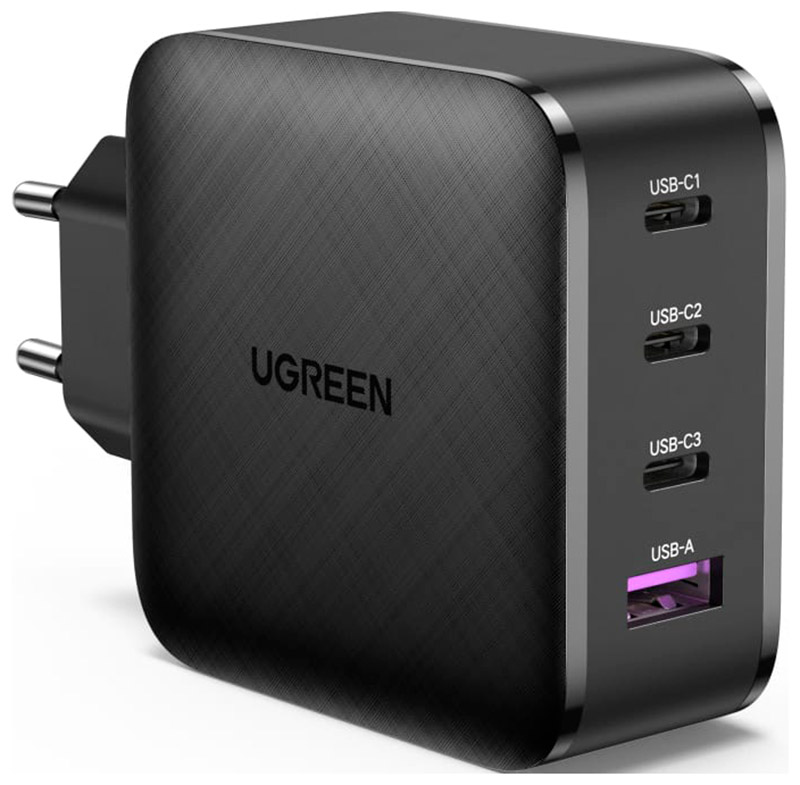 Изображение товара Ugreen 65W GaN Tech Fast Charger USB-A+3USB-C сетевое зарядное устройство черное
