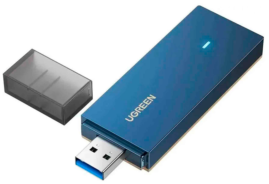 Изображение товара Адаптер двухдиапазонный Ugreen CM499 (90340) AX1800 Dual-Band Wireless Adapter Wi-Fi 6, синий
