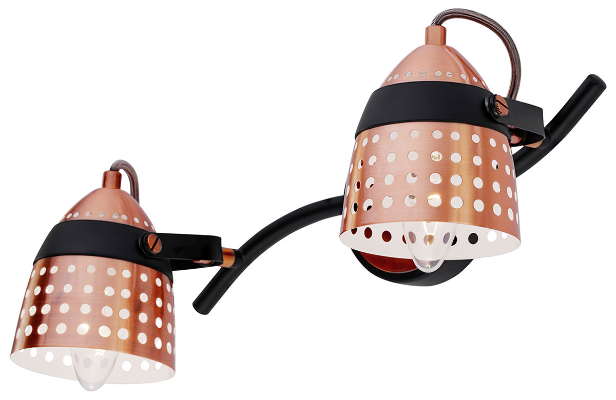 Изображение товара Спот Escada Martin 1138/2A стиль Лофт черный с медным плафоном Изображение товара Спот Escada Martin 1138/2A стиль Лофт черный с медным плафоном