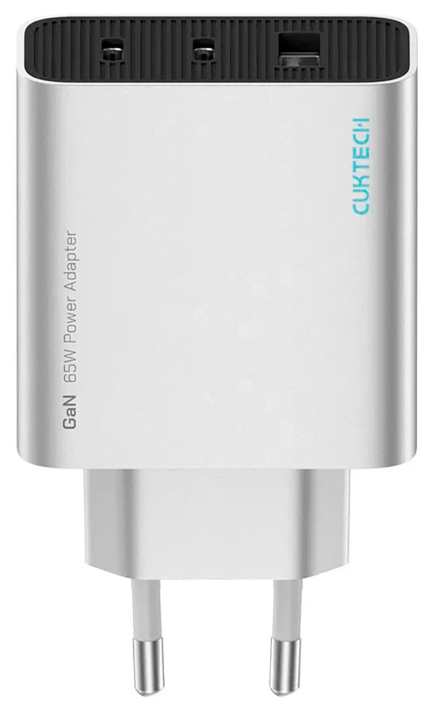 Изображение товара Сетевое зарядное устройство Cuktech ZMI GaN 2 x Type-C + 1 x USB-A, 65 Вт, QC 3.0, PD3.0, Mi Turbo Charge charger, 3 A (A15C Silver) EU+русская инструкция, серебристый