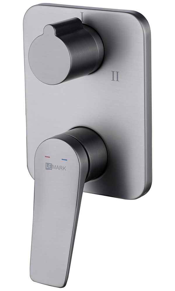 Изображение товара Встраиваемый смеситель Lemark для ванны и душа коллекция Bronx графит  LM3728GM