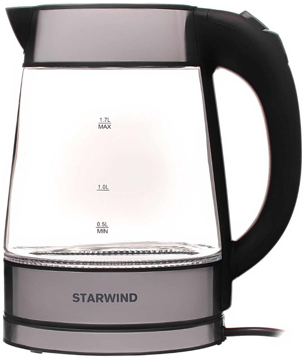 Изображение товара Электрический чайник Starwind SKG3311 1.7л стекло металл пластик подсветка