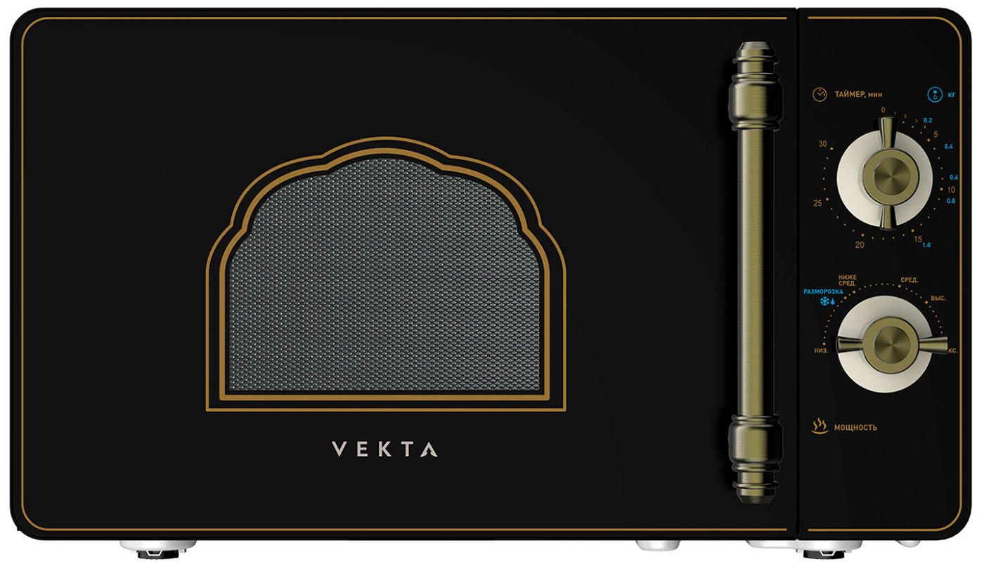 Изображение товара Микроволновая печь Vekta MS720HRB черная, 20 л, 700 Вт, механическое управление