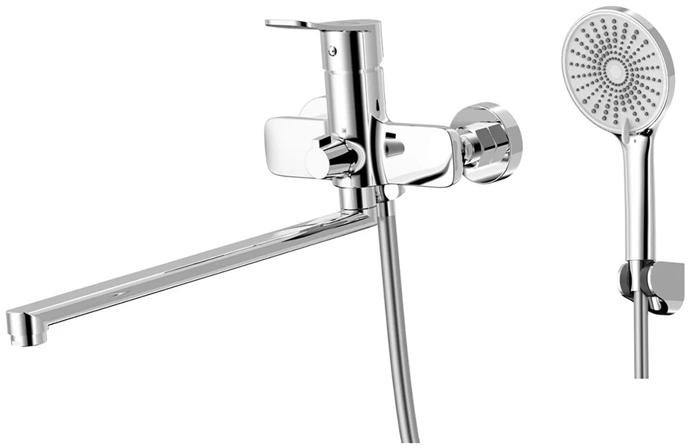 Изображение товара Смеситель универсальный для ванны AWP Teza (S0851C) с поворотным изливом 380 мм, хром