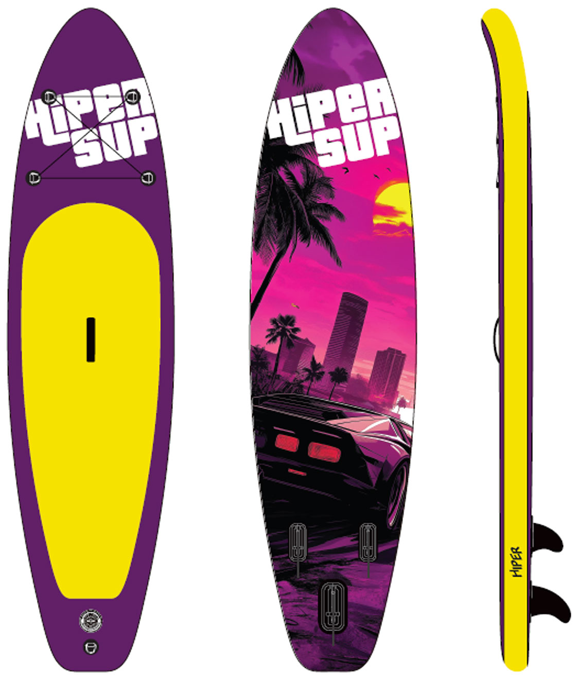 

SUP-доска Hiper Sunset SUPB-0149, Фиолетовый/желтый