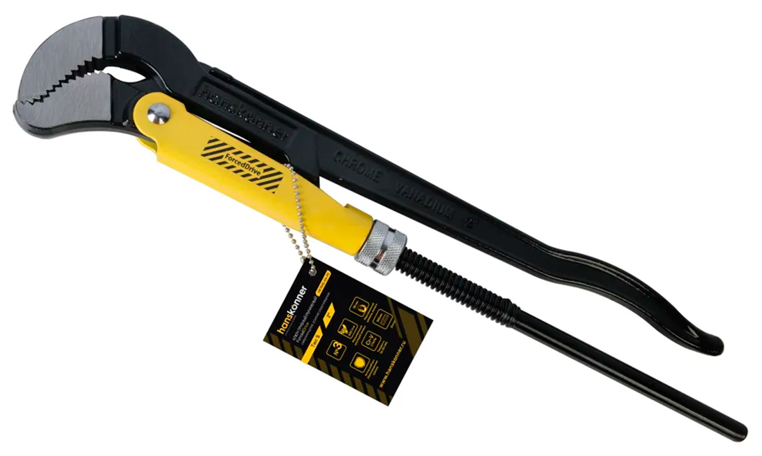 Изображение товара Ключ трубный рычажный Hanskonner 2", №3, 500 мм, 45°, CrV, закаленные губки (HK1045-04-P2)