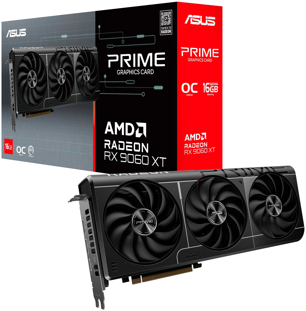 Изображение товара Видеокарта Asus Radeon PRIME RX 9060 XT 16GB (PRIME-RX9060XT-O16G)