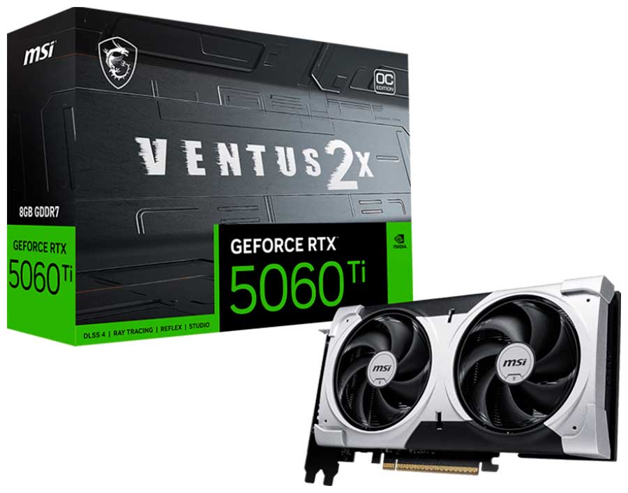 Изображение товара Видеокарта MSI GeForce RTX 5060 Ti 8G VENTUS 2X PLUS