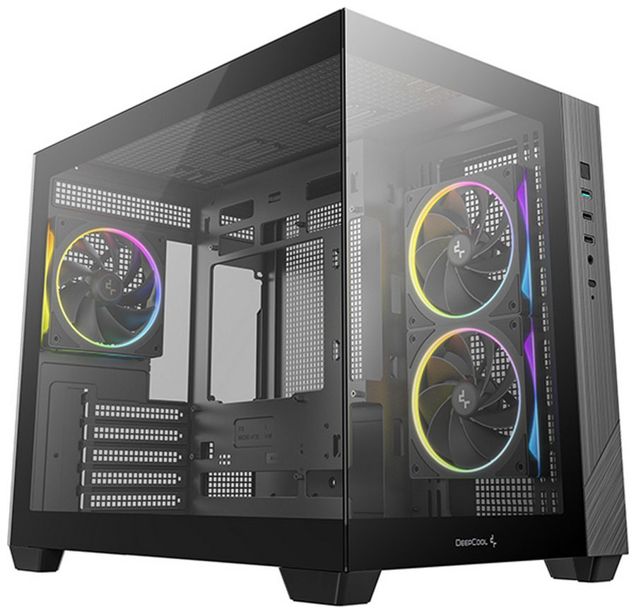 Изображение товара Компьютерный корпус Deepcool CG330 3F Black Mini-Tower для MicroATX и Mini-ITX систем