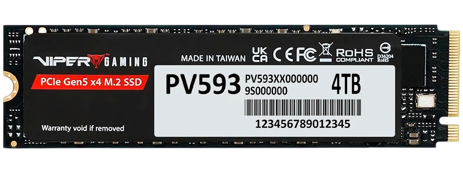 Изображение товара Patriot VP593P4TBM28H M 2 2280 PCIe 5 0 4 TB SSD с радиатором