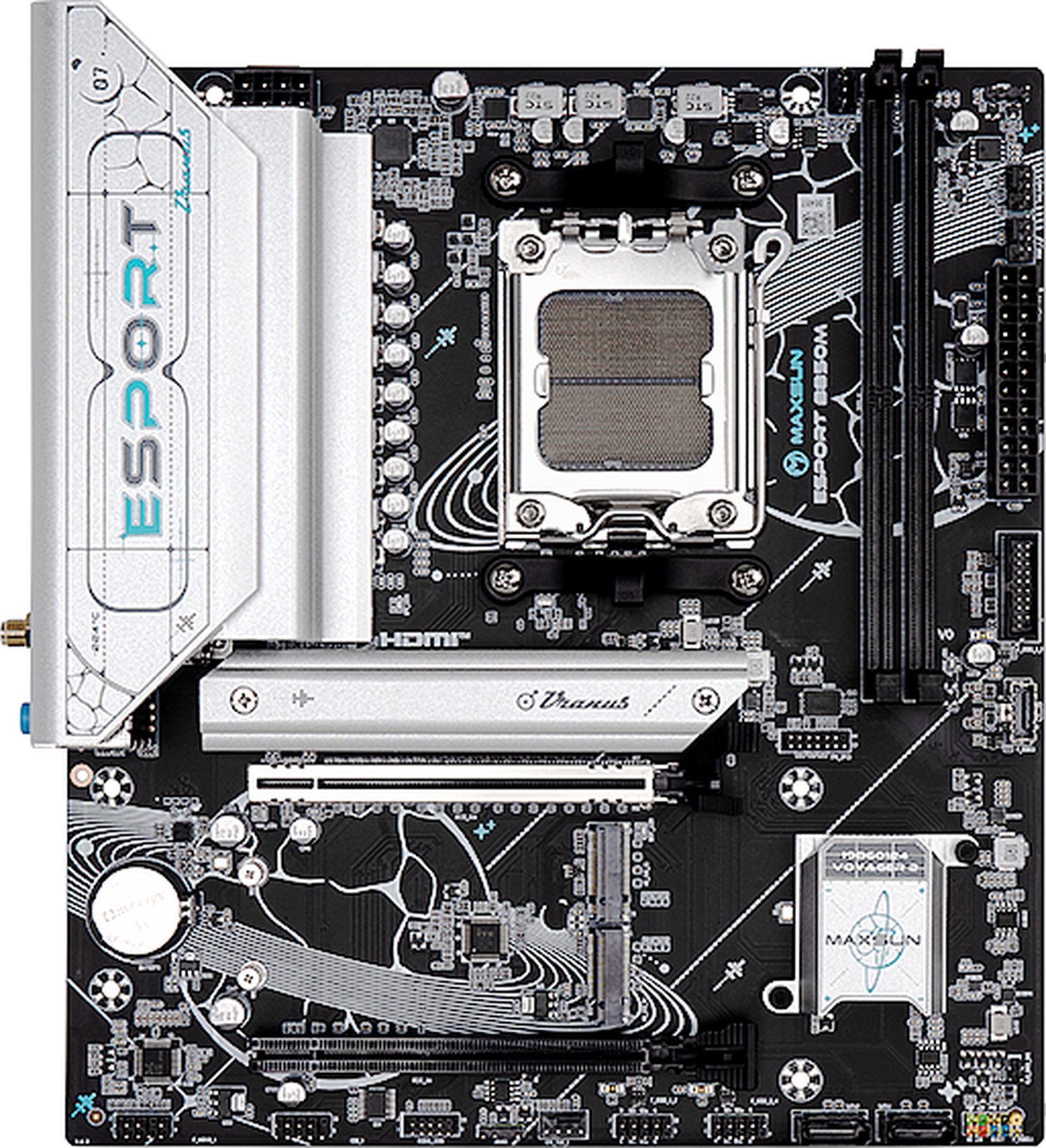 Изображение товара Материнская плата Maxsun MS-eSport B850M WIFI6E (AM5, mATX) Изображение товара Материнская плата Maxsun MS-eSport B850M WIFI6E (AM5, mATX)