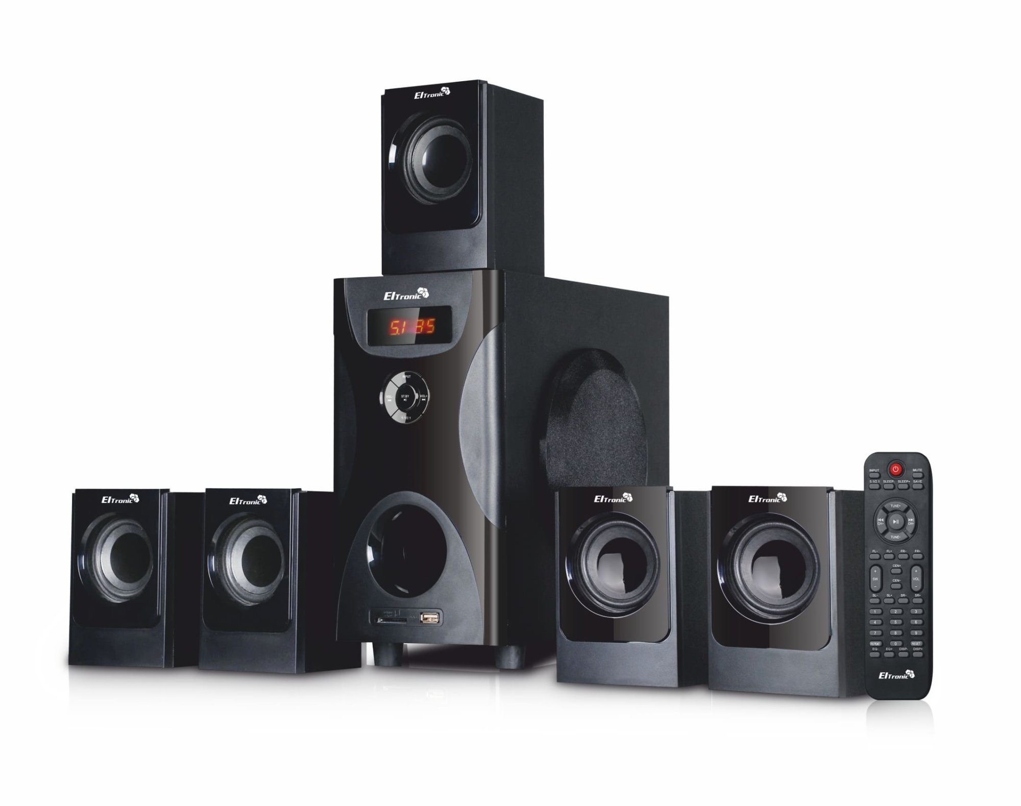 Изображение товара Акустическая система 5.1 ELTRONIC 20-84 HOME SOUND 800 Вт (PMPO) Bluetooth HDMI ARC Optical USB SD Черный