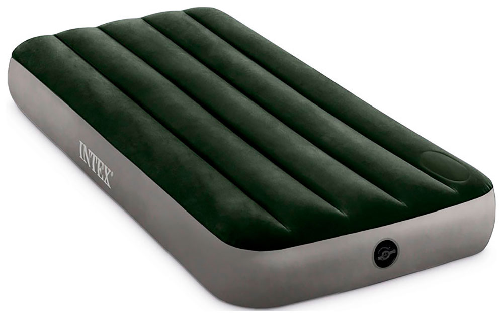 Изображение товара Надувной матрас Intex 76x191x25 см с ножным насосом для отдыха и плавания