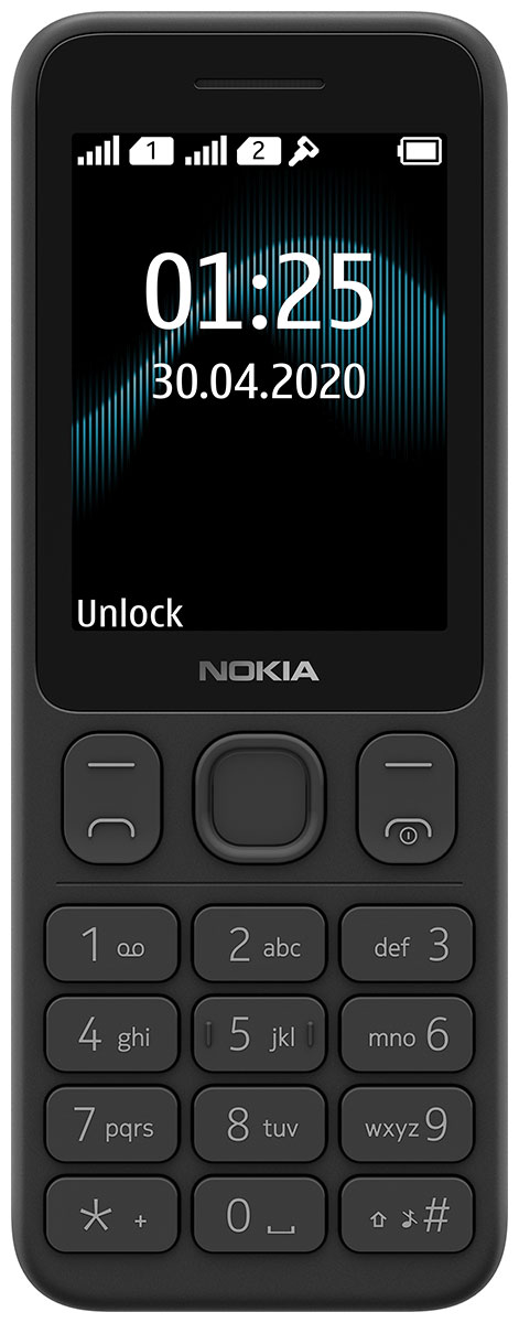 Мобильный телефон Nokia 125 DS Black usb sim kaartlezer bankkaart ic id emv tf mmc kaartlezers usb ccid iso 7816 smart sim kaartlezer