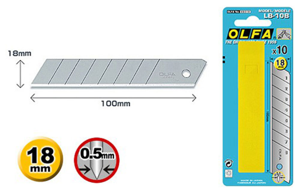 Изображение товара Лезвие Olfa сегментированное, 18х100х0,5мм, 10шт