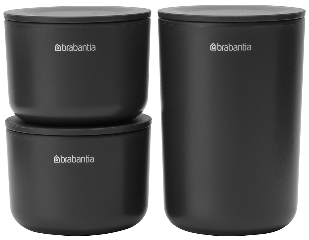 Изображение товара Емкость с крышкой Brabantia ReNew 281303 темно-серый, 3 шт.