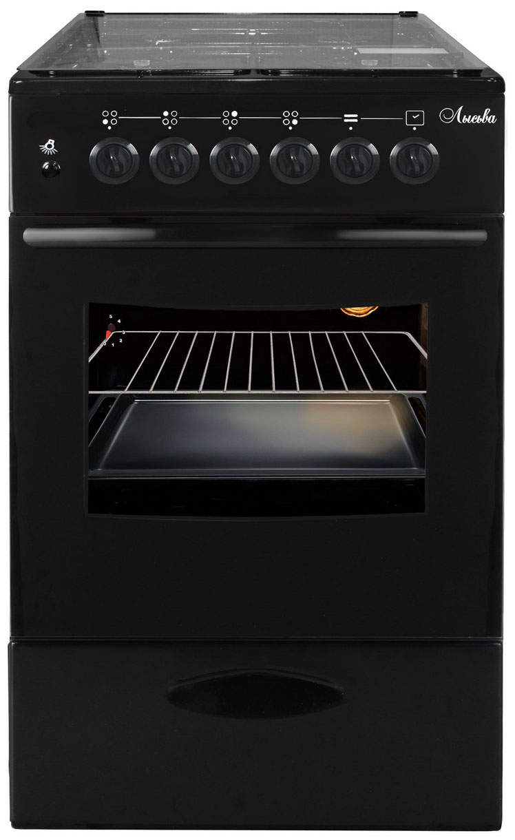 Изображение товара Газовая плита Лысьва ГП 40р0 МС-2у черная, со стеклянной крышкой