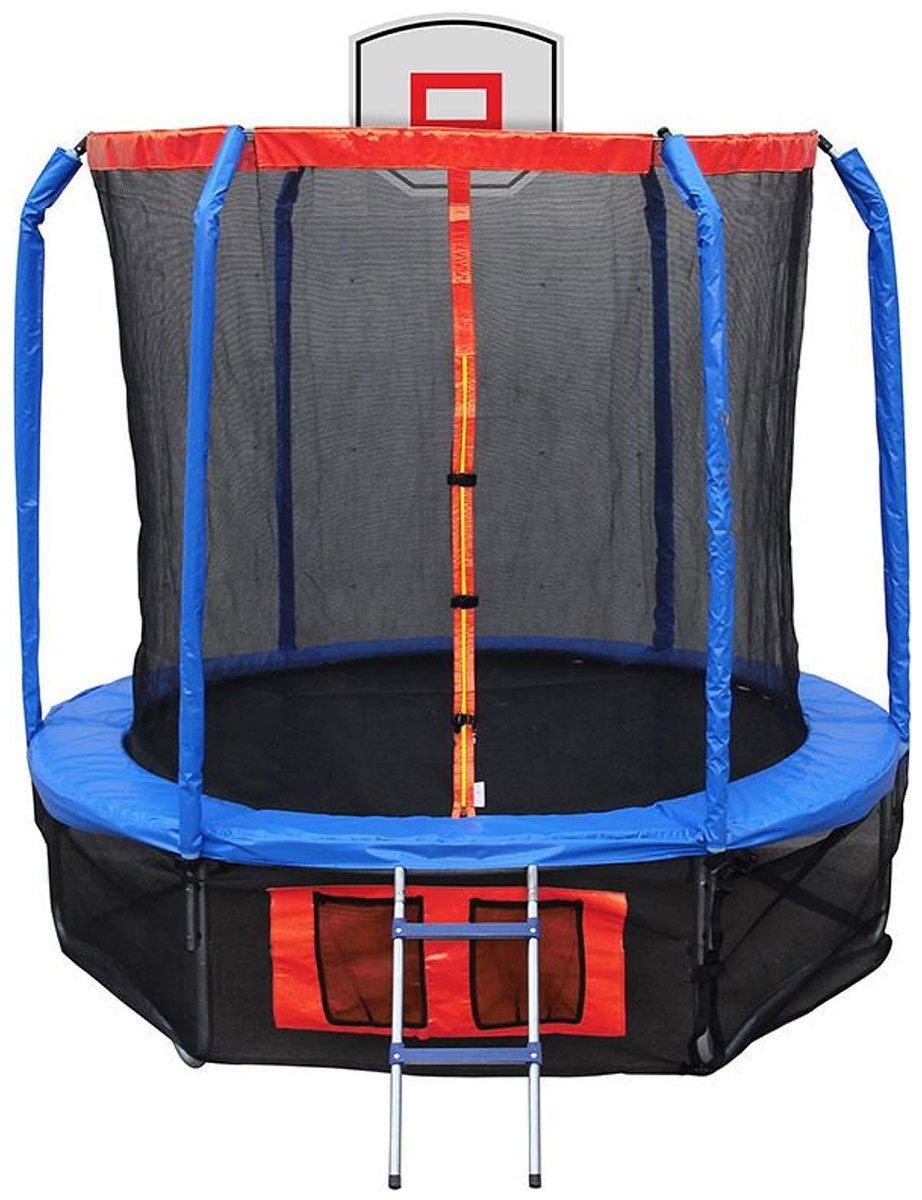 Изображение товара Батут Ecos 427см с сеткой лестницей и баскетбольным кольцом