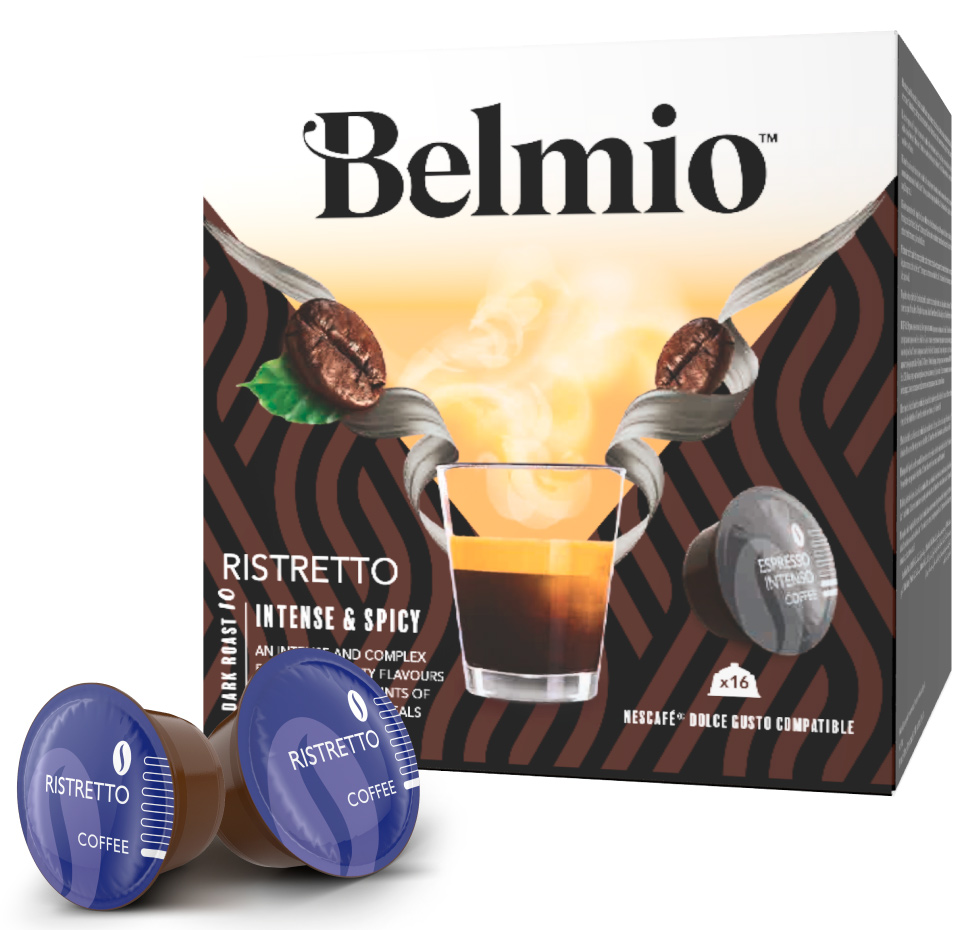 Кофе в капсулах Belmio Espresso Ristretto для системы Dolce Gusto, 16 капсул кофе молотый belmio в алюминиевых капсулах nuthing but almond
