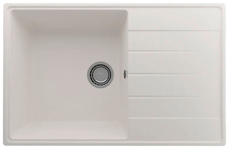 Изображение товара Кухонная мойка Ulgran Quartz Prima 780-01 белая Изображение товара Кухонная мойка Ulgran Quartz Prima 780-01 белая