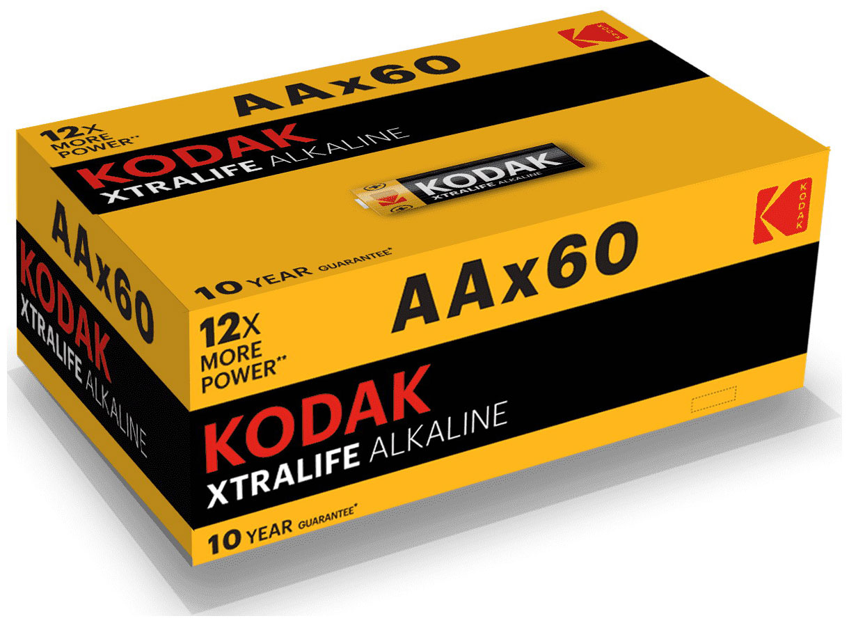 Батарейка Kodak XTRALIFE LR6 60 colour box [KAA-60] 60шт батарейки kodak lr03 60 4s colour box xtralife alkaline [k3a 60] 60 1200 38400