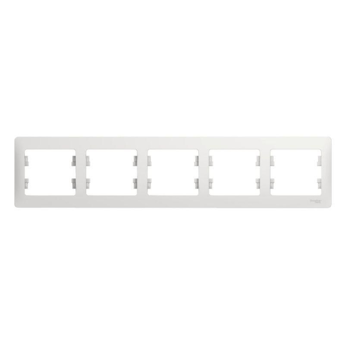 Изображение товара Рамка декоративная для электроприборов Glossa горизонтальная белая 5 мест Systeme Electric