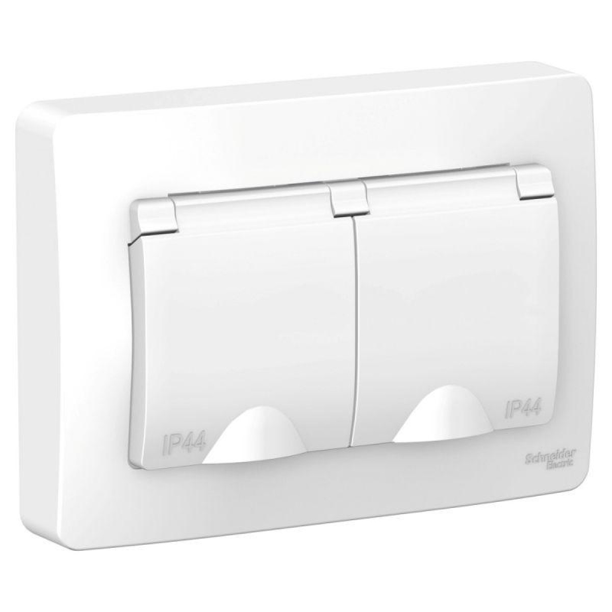 Изображение товара Розетка Systeme Electric 2-м СП Blanca IP44 с заземлением защиторками и крышкой