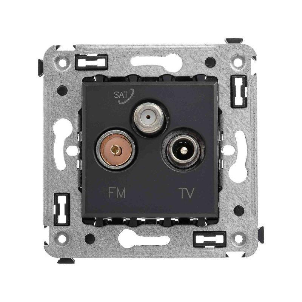 Изображение товара Телевизионная розетка DKC TV/FM/SAT SP Avanti Черный матовый 3 гнезда