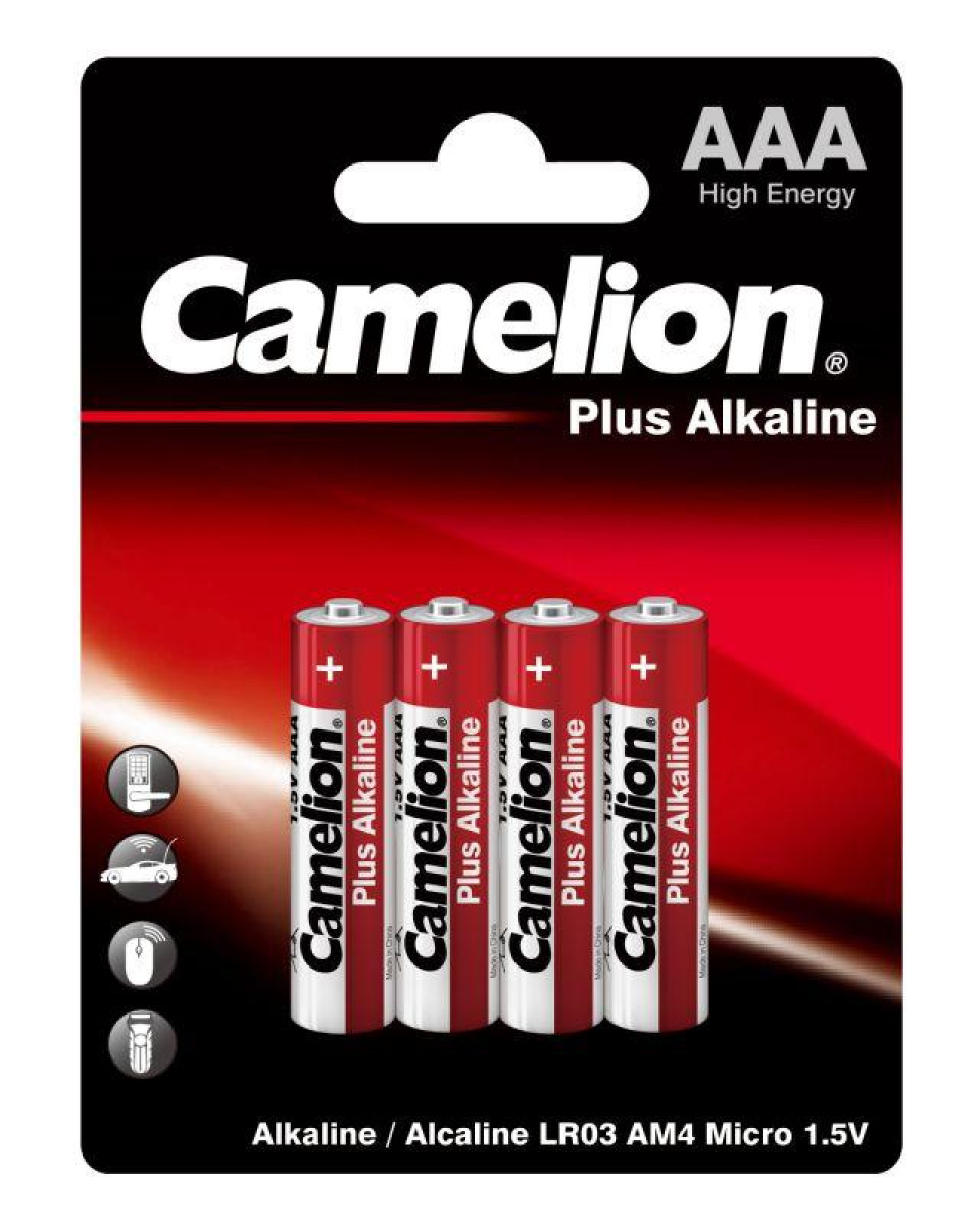 Изображение товара Элемент питания алкалиновый Camelion AAA/LR03 Plus Alkaline (LR03-BP4) BL-4
