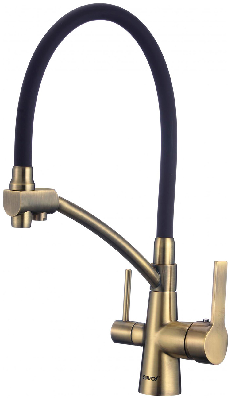 

Смеситель для мойки под фильтр Savol S-L1805C-01, бронзовый, Бронза/черный