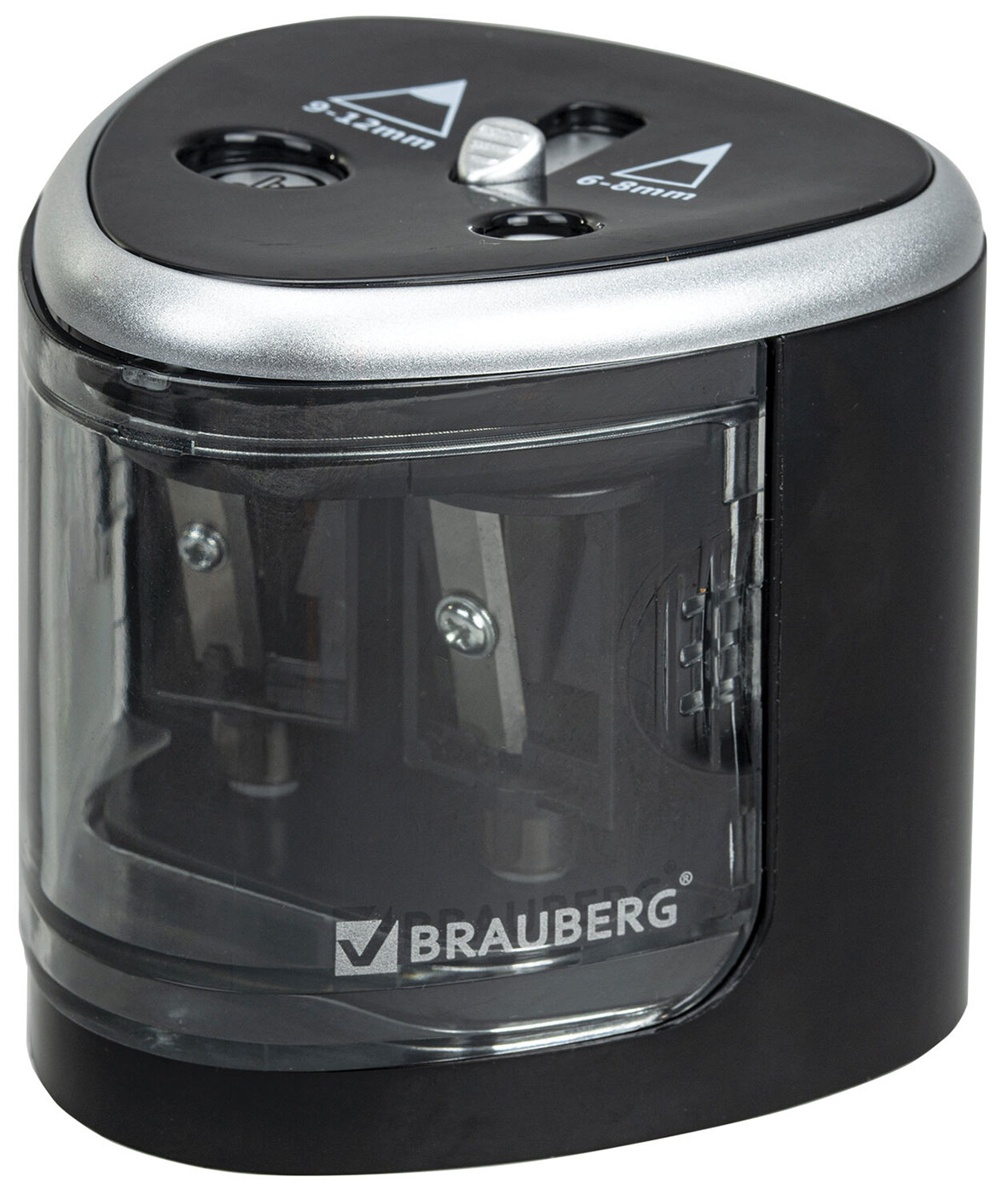 Изображение товара Электрическая точилка Brauberg DUAL для 2 диаметров карандашей черный