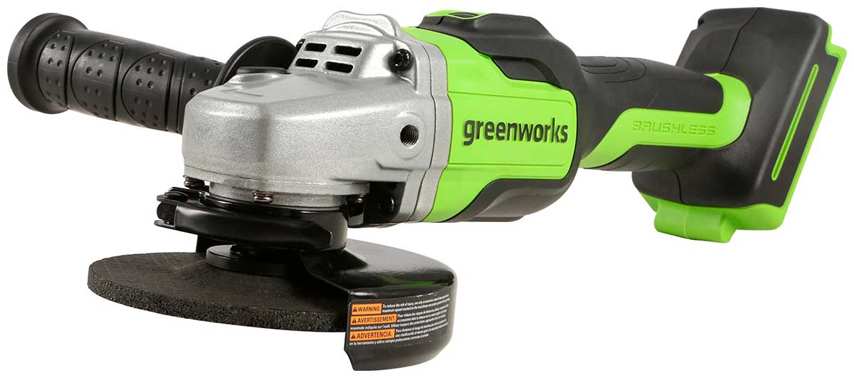 Угловая шлифовальная машина аккумуляторная  Greenworks GD24AGK4, 24 В, бесщеточная, c 1хАКБ, 4 Ач и ЗУ (3200207UB)