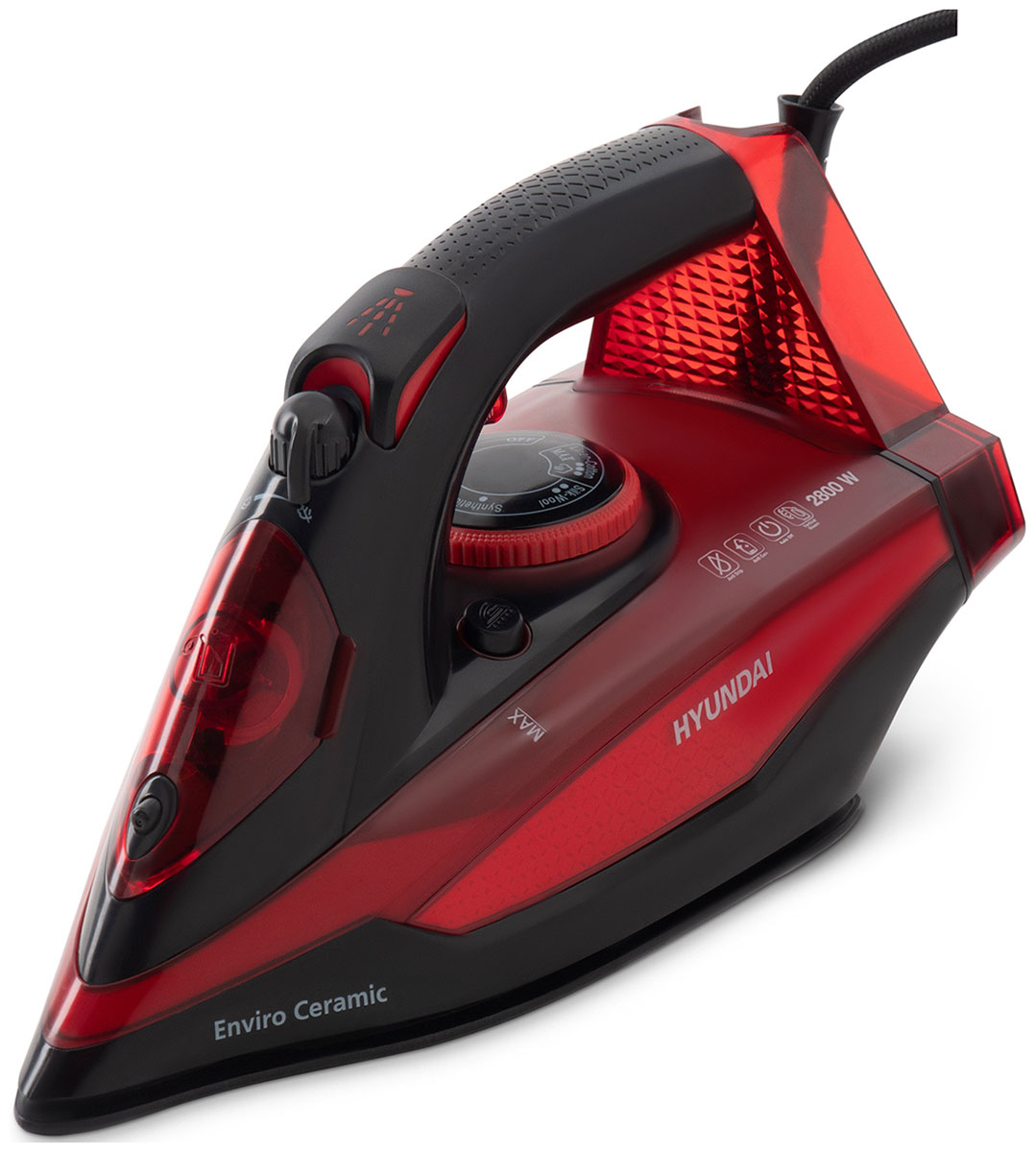 Изображение товара Утюг Hyundai H-SI01339 черный/красный с парогенератором