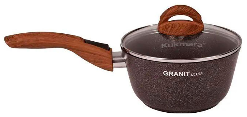 Ковш Kukmara Granit Ultra (кго0156а) 1.5 л, с носиком, со съемной ручкой, со стекл. крышкой Ковш Kukmara Granit Ultra (кго0156а) 1.5 л, с носиком, со съемной ручкой, со стекл. крышкой