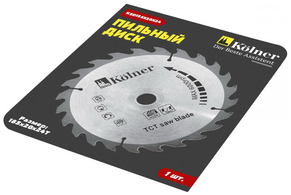 Изображение товара Диск пильный Kolner KSD 185x20x24 T для деревоматериалов