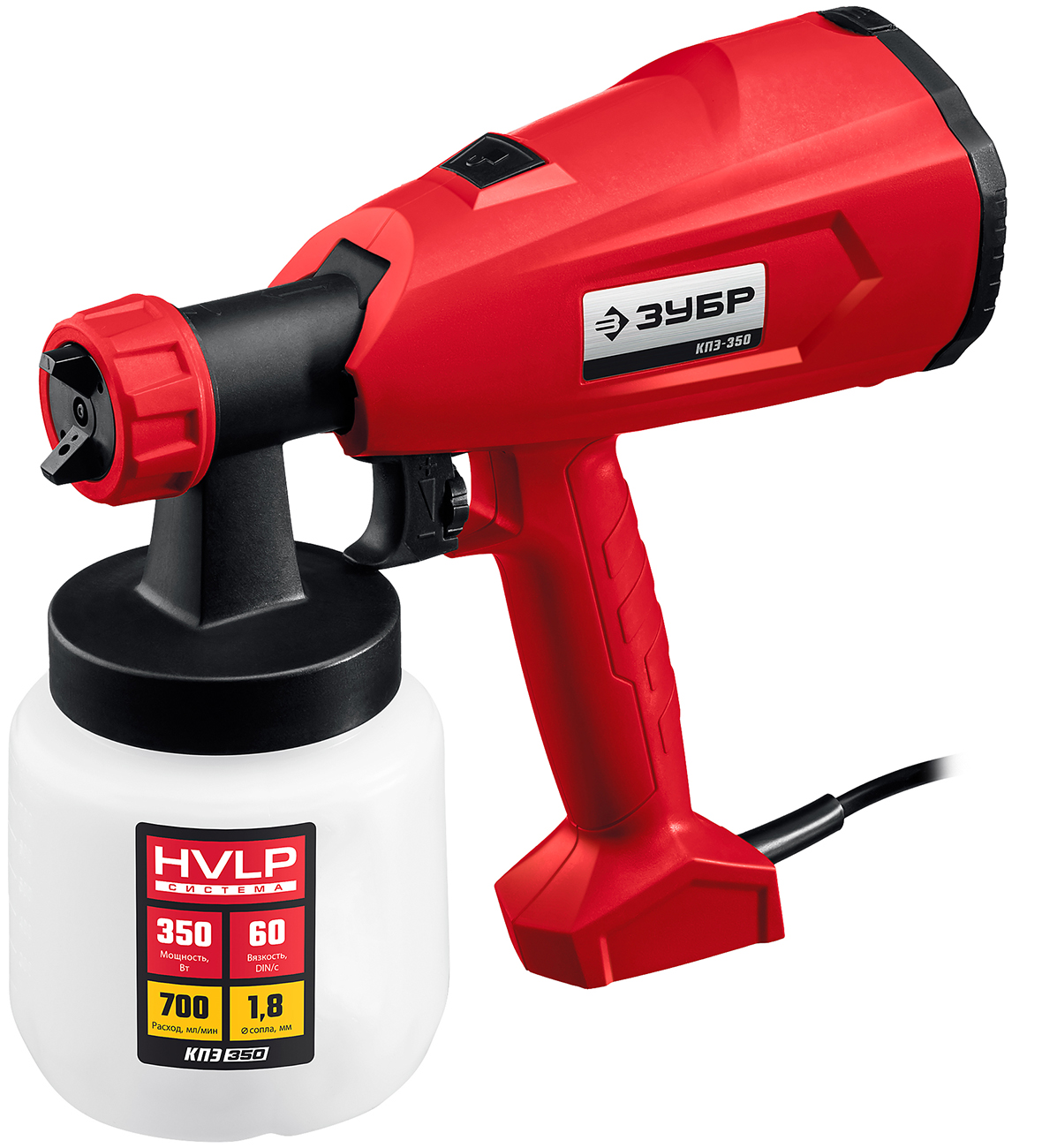 Изображение товара Краскопульт Зубр КПЭ-350 HVLP электрический