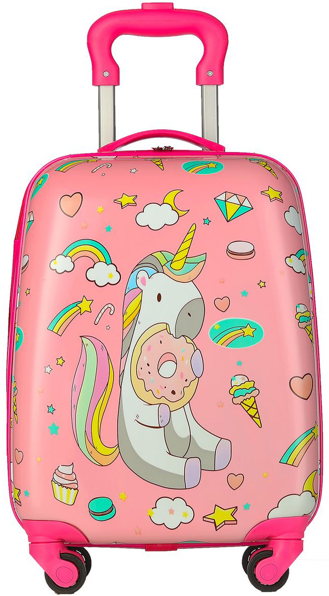 Изображение товара Детский чемодан Magio Пони разноцветный 310 с колесами и ручкой, влагостойкий пластик