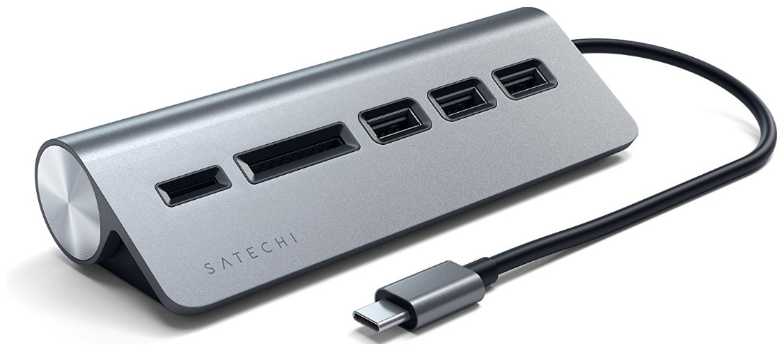 Изображение товара USB-концентратор Satechi Type-C USB Hub и кардридер SD microSD серый