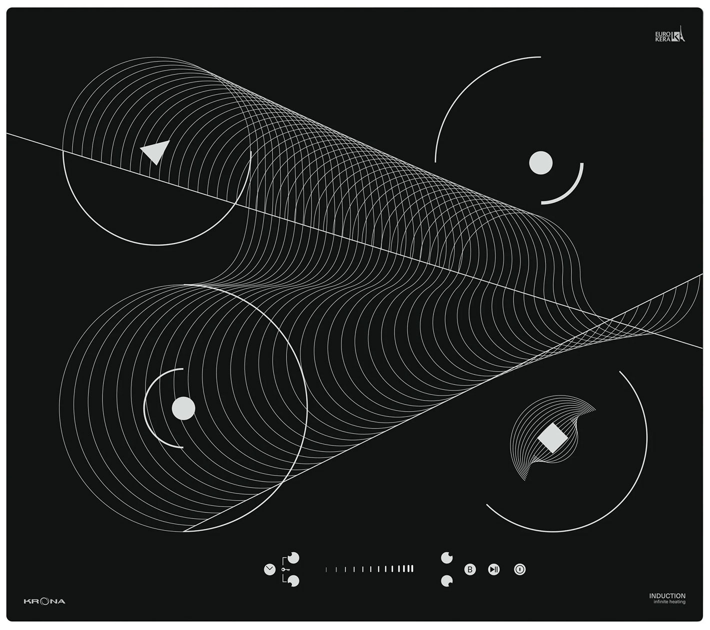 Изображение товара Электрическая варочная панель Krona MERIDIANA 60 BL индукционная стеклокерамическая
