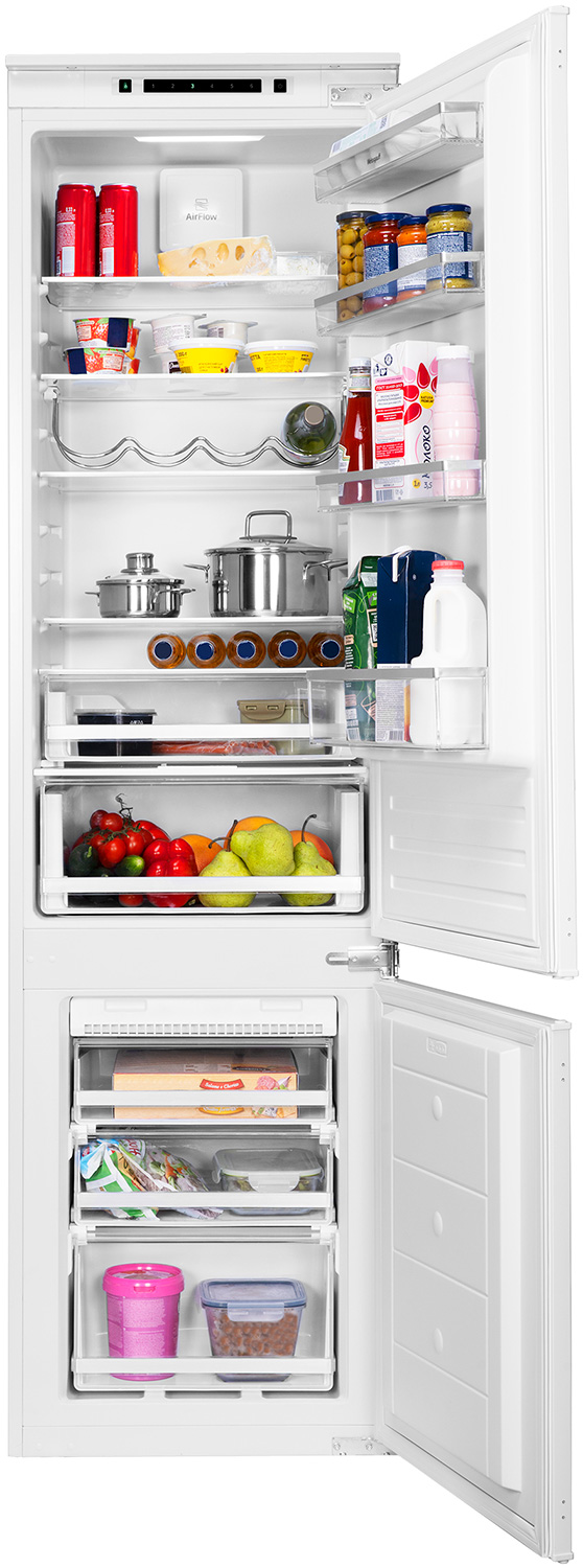 Изображение товара Встраиваемый двухкамерный холодильник Weissgauff WRKI 195 WNF белый